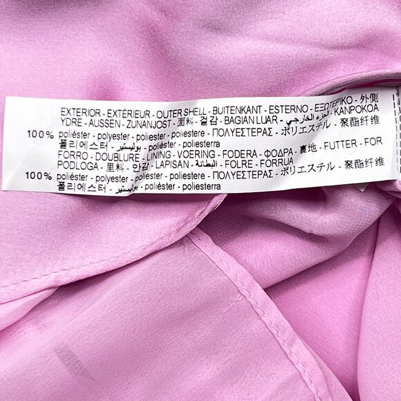 Zara Lapel Faux Wrap Satin Effect Draped Mini Shirt Dress Lavender Sz M - NWT - Picture 11 of 11